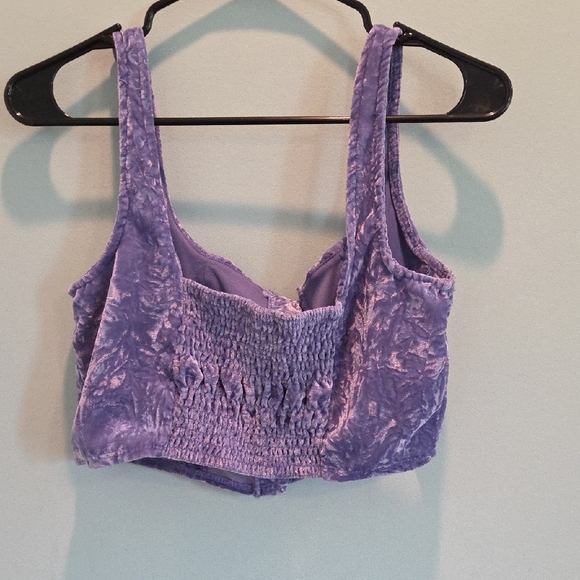 Wild Fable Purple Crushed Velvet Crop Tank Top Size M Y2K Grunge - Picture 4 of 9